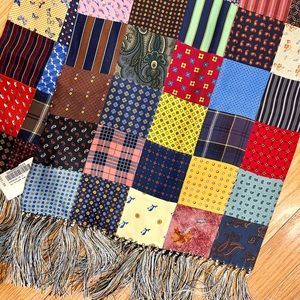 Gorgeous Maus & Hoffman Hand Sewn Silk Patchwork Scarf